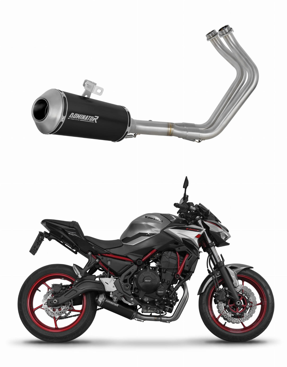 Kawasaki Ninja 650 2023 - 2025 Full Exhaust System Collector Silencer OV G2 BLACK + dB killer 20 m.