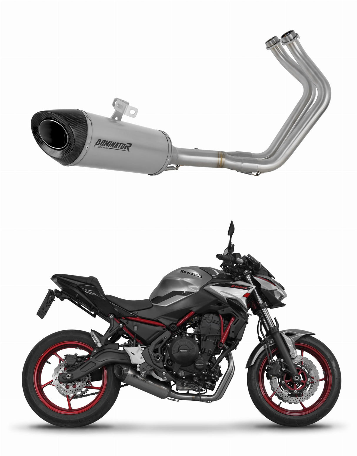 Kawasaki Ninja 650 2023 - 2025 Full Exhaust System Collector Silencer Titanium HP8 + dB killer 20 m.