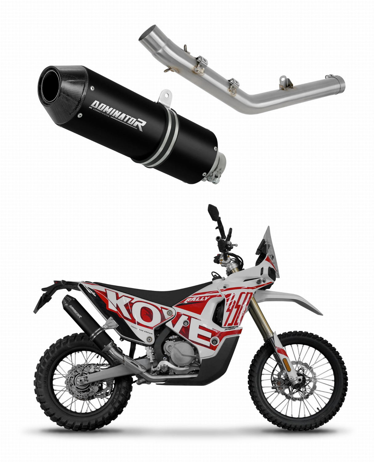 Kove 450 RALLY 2023 - 2025 Exhaust Silencer Muffler MX2 BLACK + dB killer 20 m.