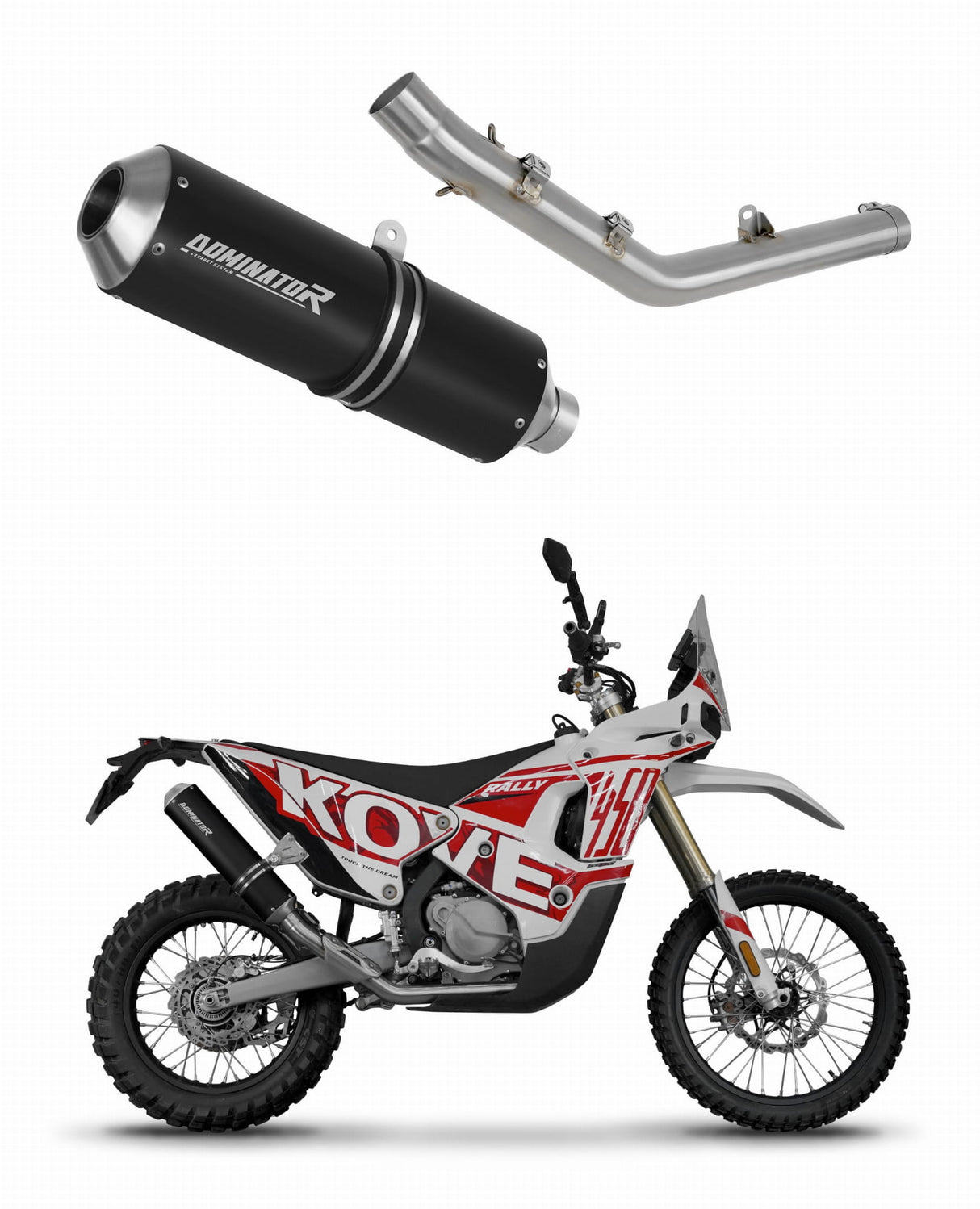 Kove 450 RALLY 2023 - 2025 Exhaust Silencer Muffler MX BLACK + dB killer 20 m.