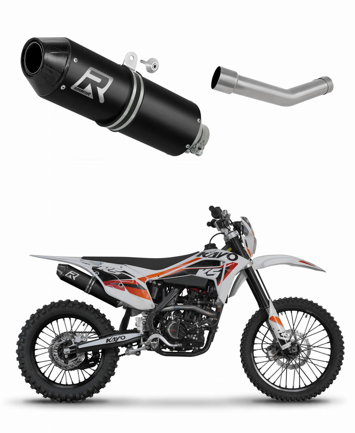 Kayo K5 300 Enduro 2024 - 2025 Exhaust Silencer Muffler MX2 BLACK + dB killer 20 m.