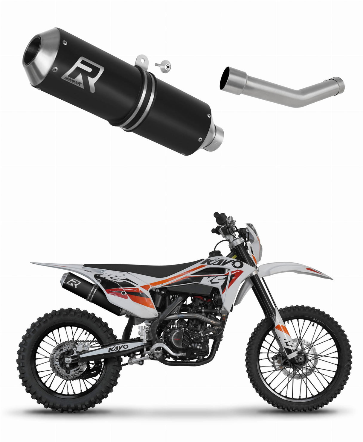 Kayo K5 300 Enduro 2024 - 2025 Exhaust Silencer Muffler MX BLACK + dB killer 20 m.