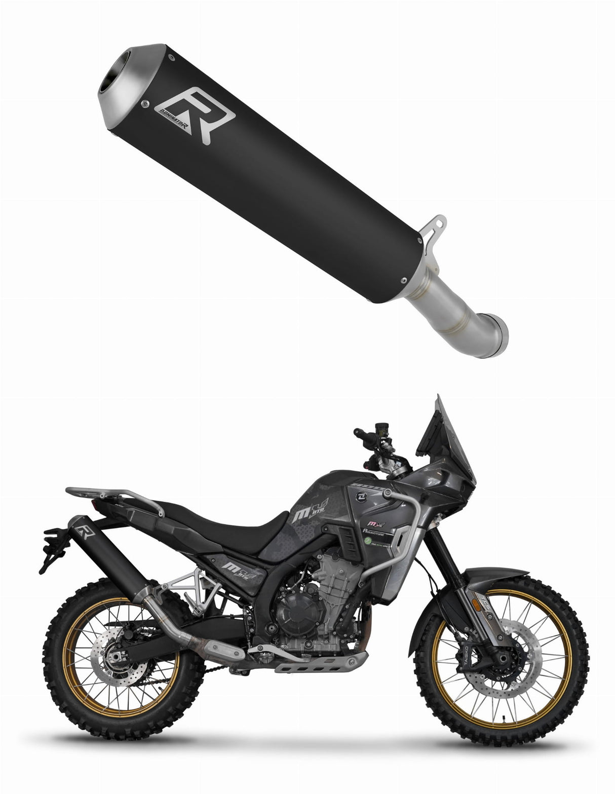 Kove 800 X Pro Adventure / Rally 2023 - 2025 Exhaust Silencer Muffler MX BLACK + dB killer 20 m.