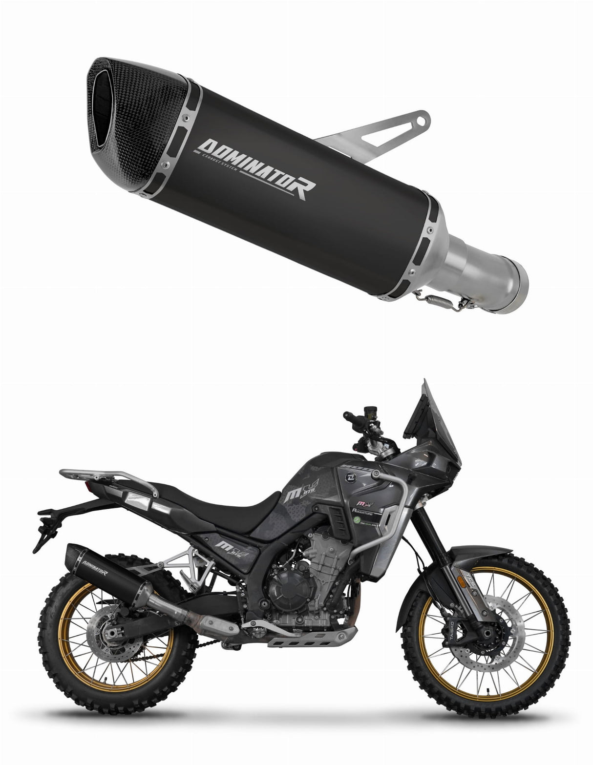 Kove 800 X Pro Adventure / Rally 2023 - 2025 Exhaust Silencer Muffler HP6 BLACK + dB killer 20 m.