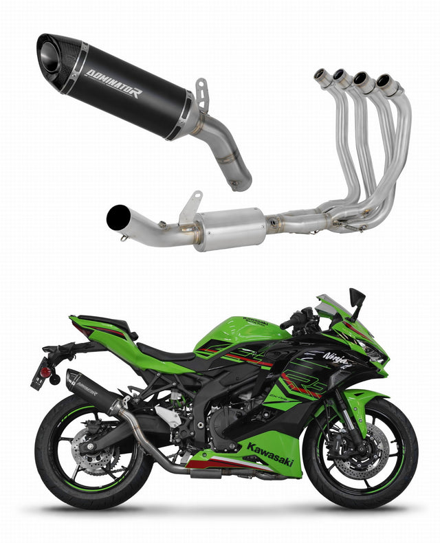 Kawasaki ZX-4R / RR 2023 - 2024 Full Exhaust System Collector Silencer HP8 BLACK + dB killer 20 m.