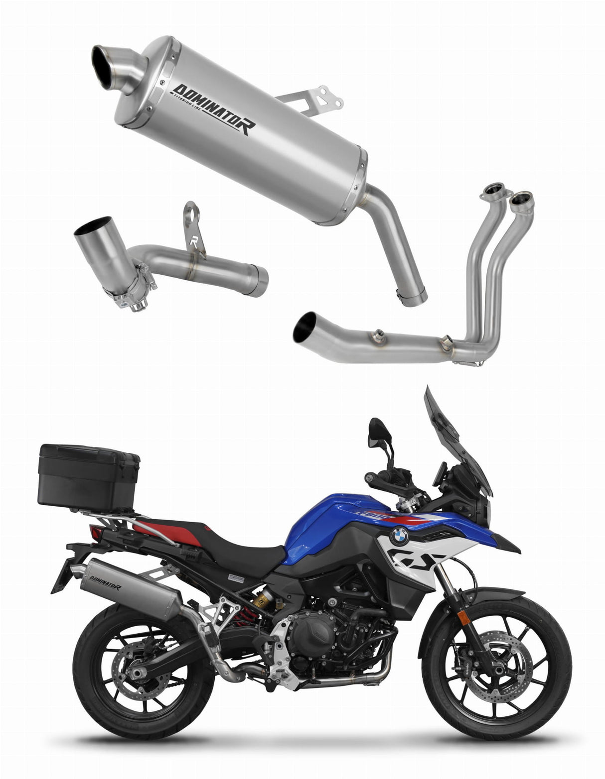 BMW F900GS Adventure 2024 Full Exhaust System Collector Silencer Titanium P7 + dB killer 20 m.