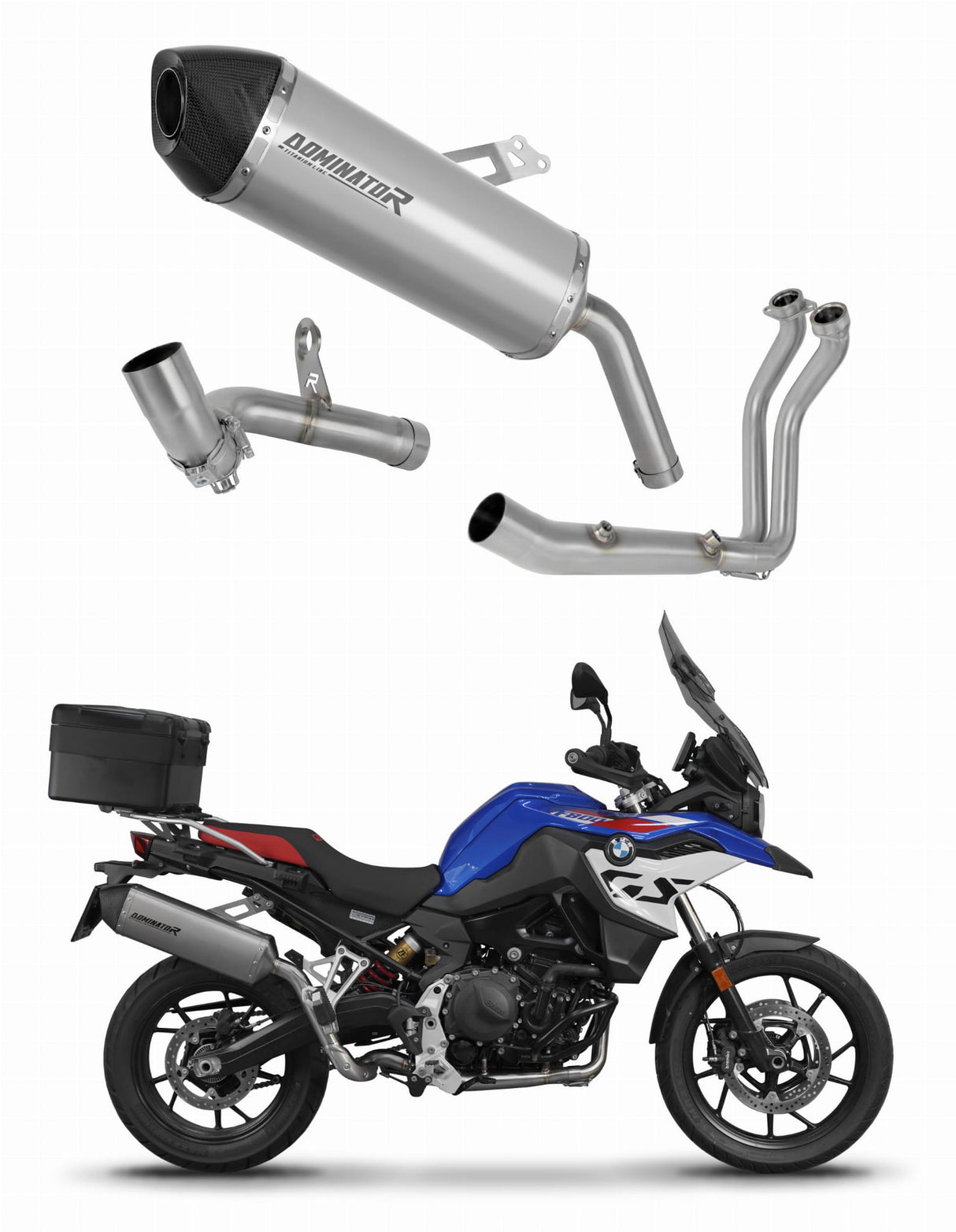 BMW F900GS Adventure 2024 Full Exhaust System Collector Silencer Titanium HP7 + dB killer 20 m.