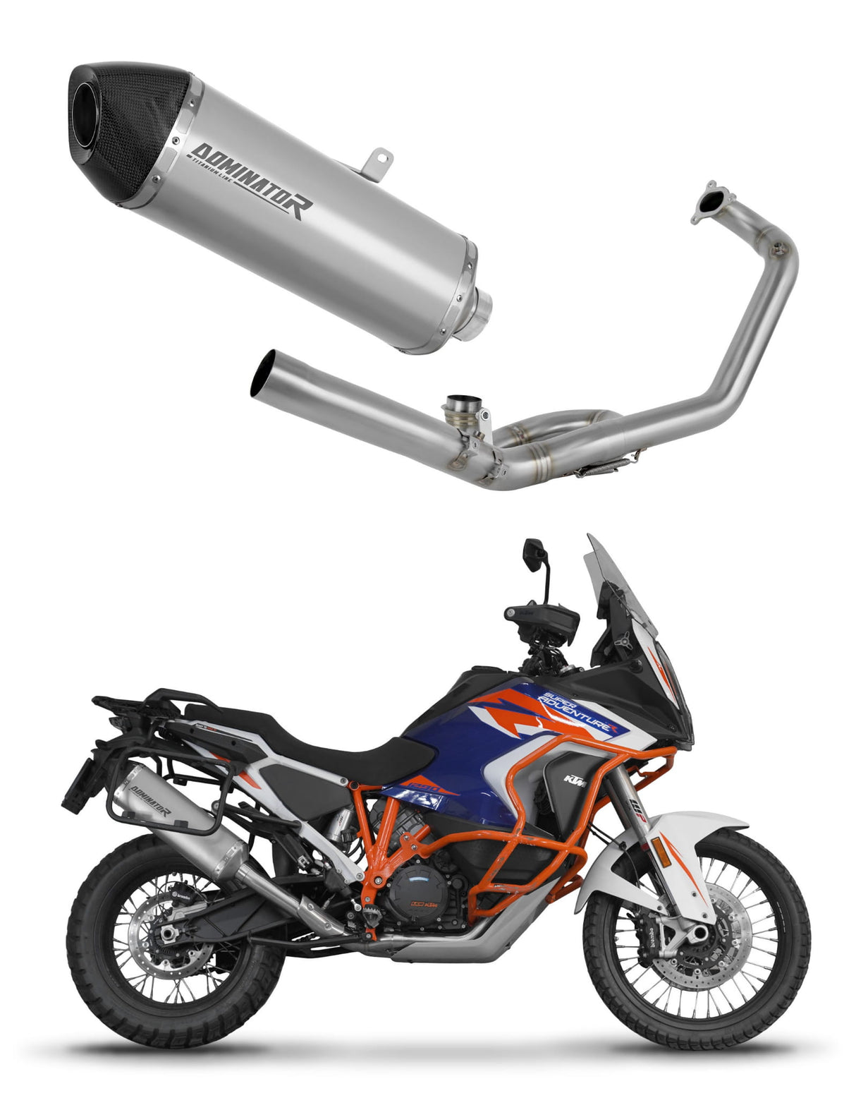 KTM 1290 Super Adventure 2021 - 2024 Full Exhaust System Collector Silencer Titanium HP7 + dB killer 20 m.