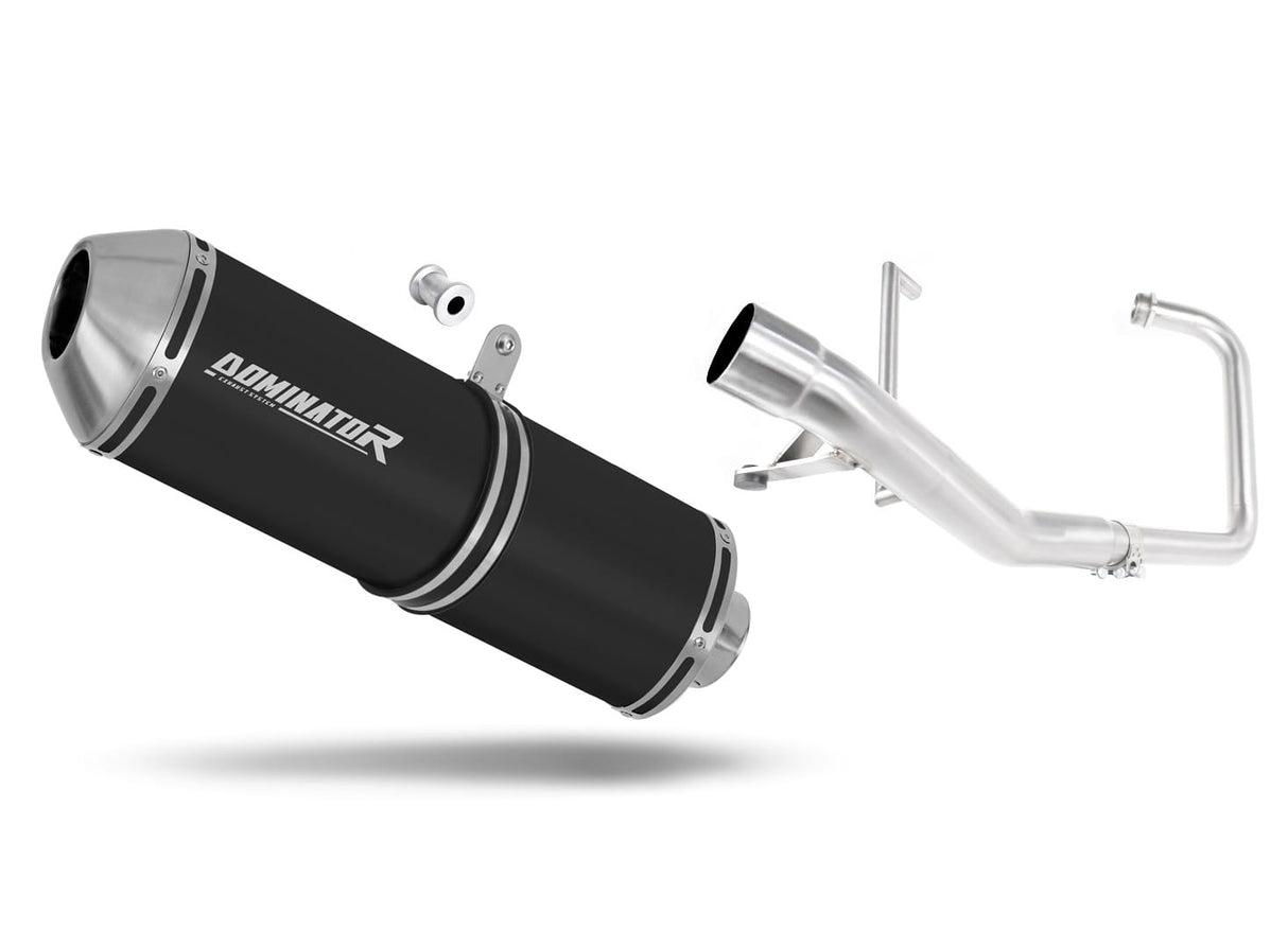 Yamaha YBR 125 2000 - 2008 Full Exhaust System Collector Silencer OVR BLACK + dB killer 20 m.