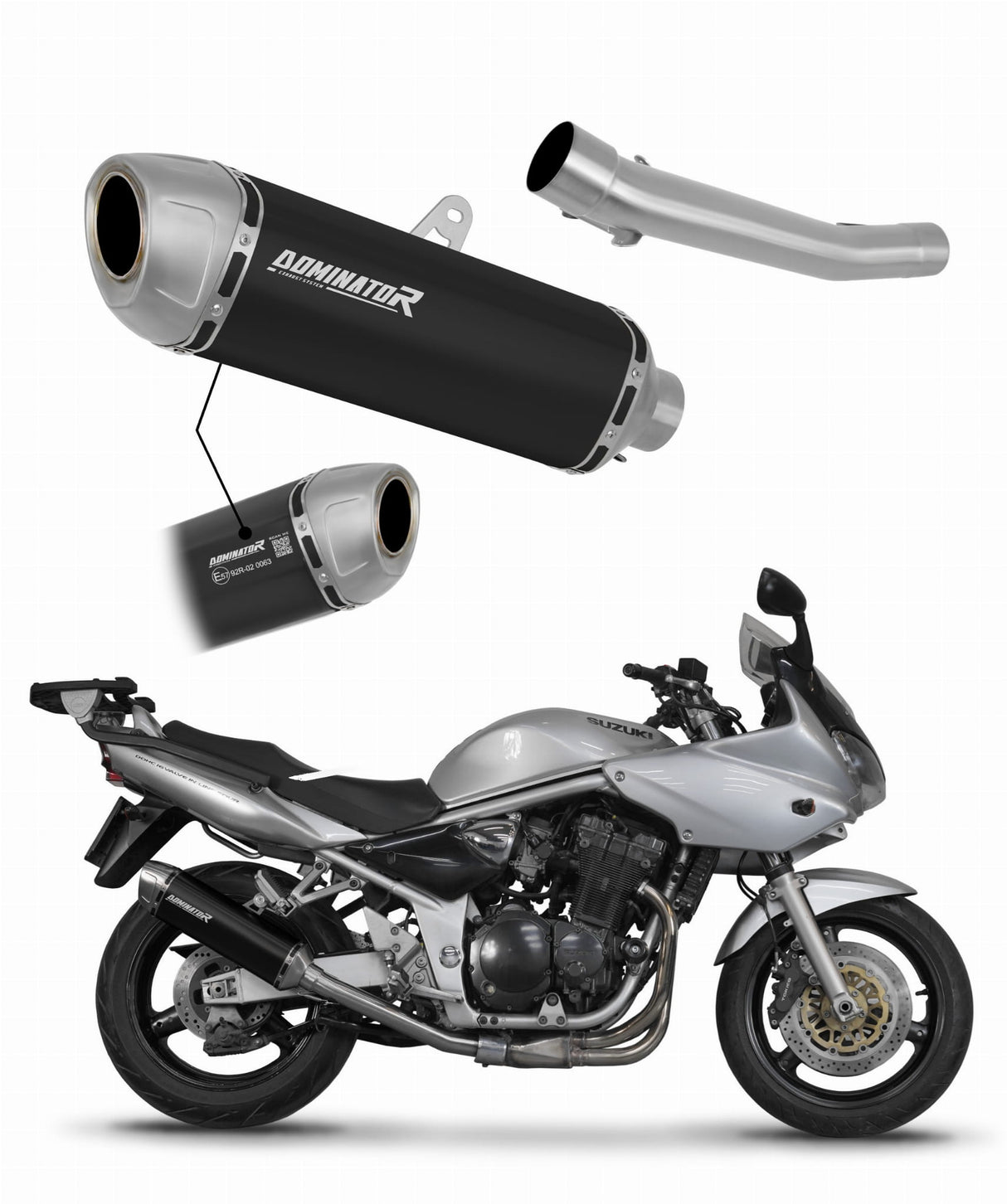 Suzuki GSF BANDIT 600 2000 - 2004 EU Approved Exhaust Silencer S6 BLACK 20 m.