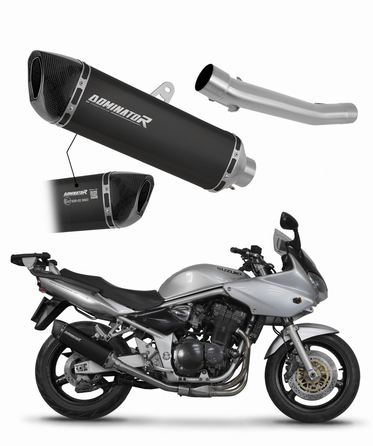 Suzuki GSF BANDIT 1200 2001 - 2005 EU Approved Exhaust Silencer HP6 BLACK 20 m.