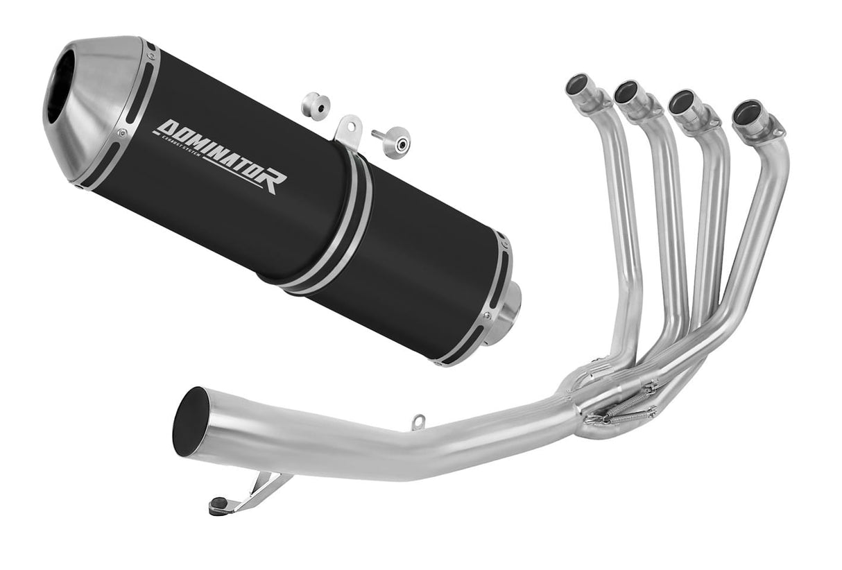 Suzuki GSXF 650 2007 - 2016 Full Exhaust System Collector Silencer OVR BLACK + dB killer 20 m.