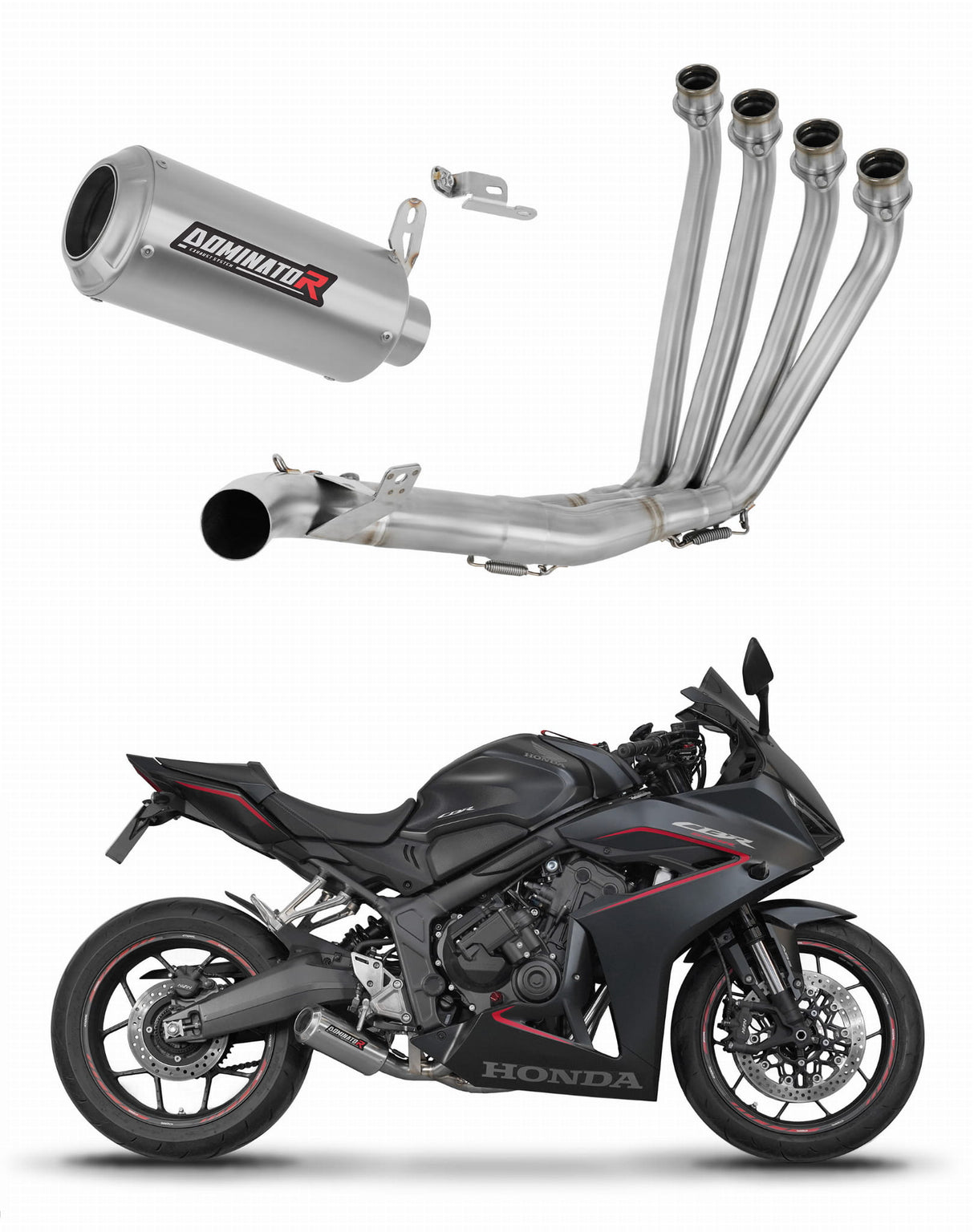 Honda CBR 650 R / E-Clutch 2024 - 2025 Full Exhaust System Collector Silencer GP + dB killer 20 m.