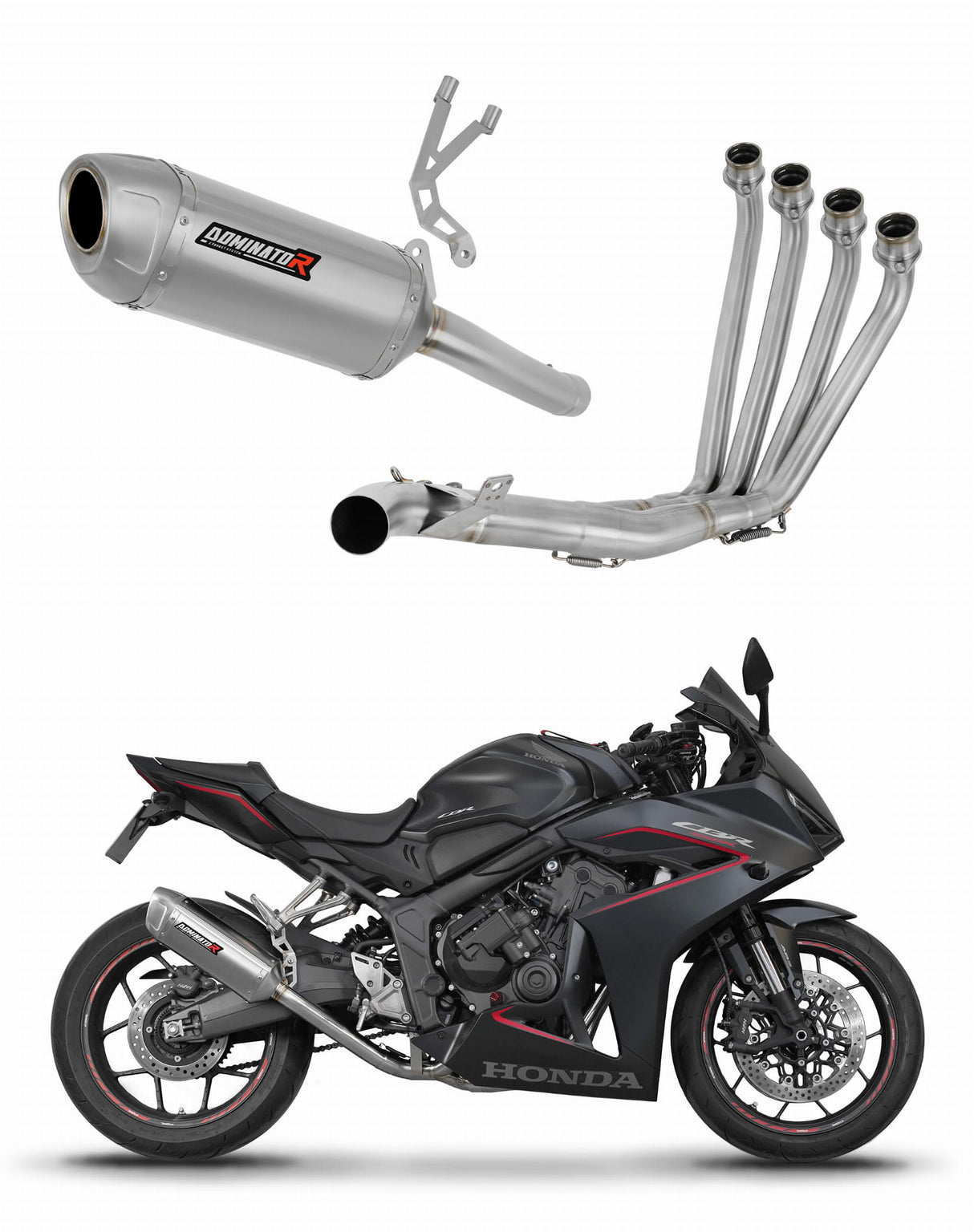 Honda CBR 650 R / E-Clutch 2024 - 2025 Full Exhaust System Collector Silencer S6 + dB killer 20 m.