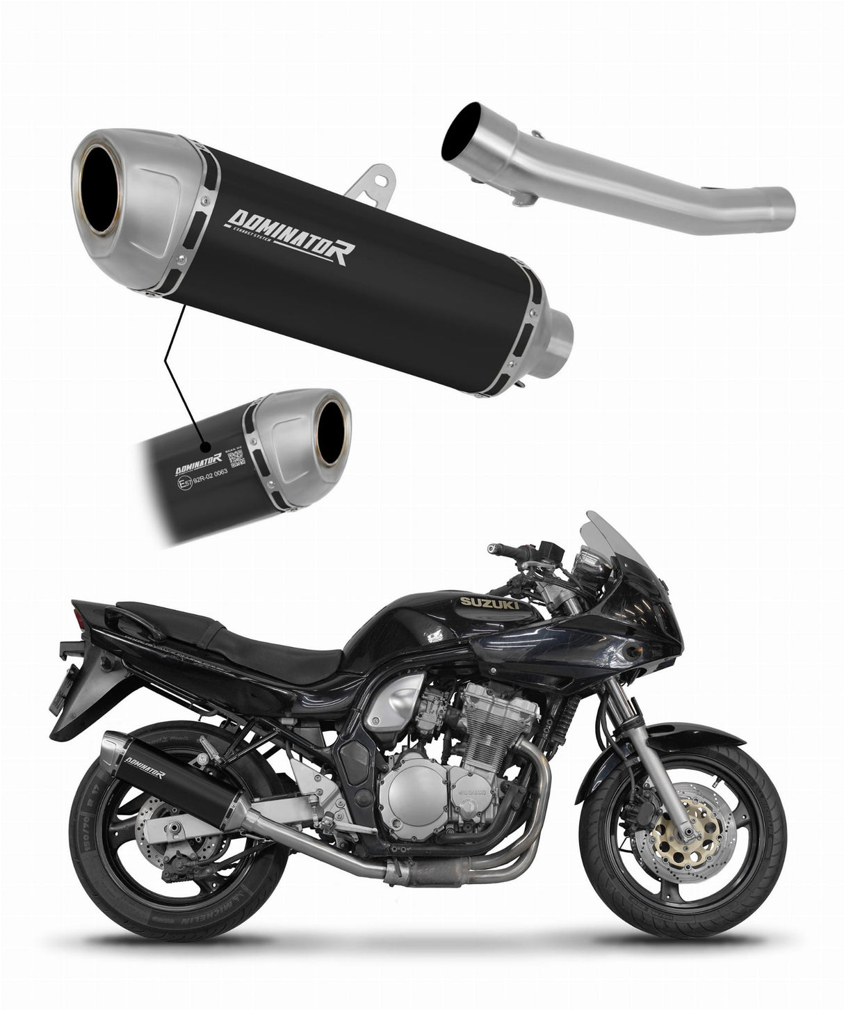 Suzuki GSF BANDIT N / S 600 1995 - 1999 EU Approved Exhaust Silencer S6 BLACK 19 m.