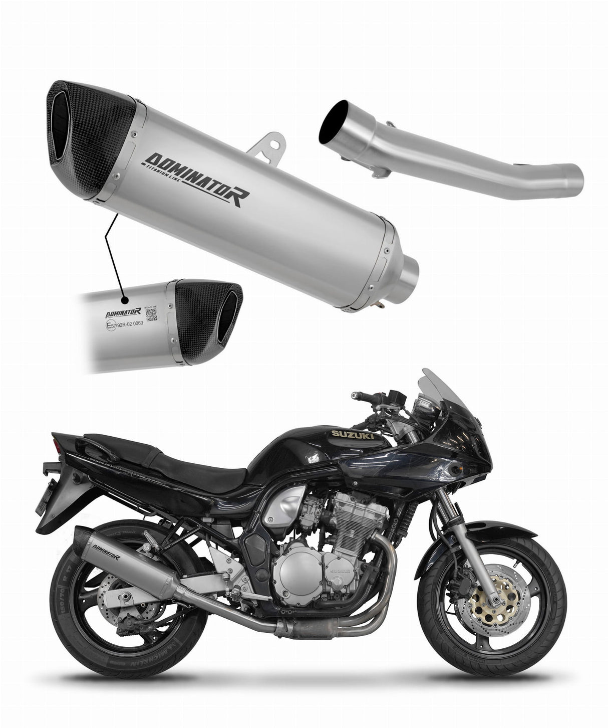 Suzuki GSF BANDIT N / S 600 1995 - 1999 EU Approved Exhaust Silencer Titanium HP6 19 m.