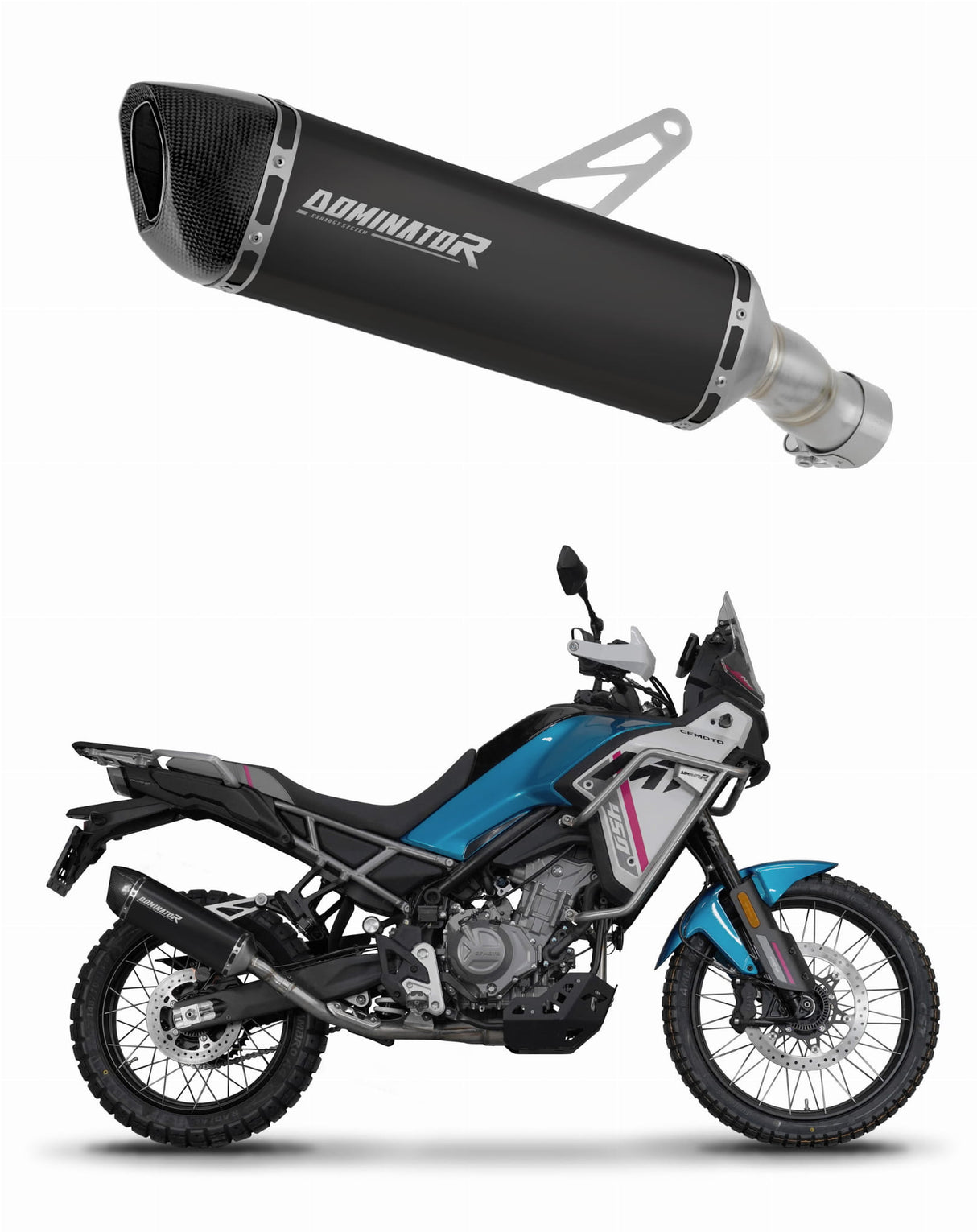 CF MOTO 450 MT 2024 Exhaust Silencer Muffler HP6 BLACK + dB killer 20 m.