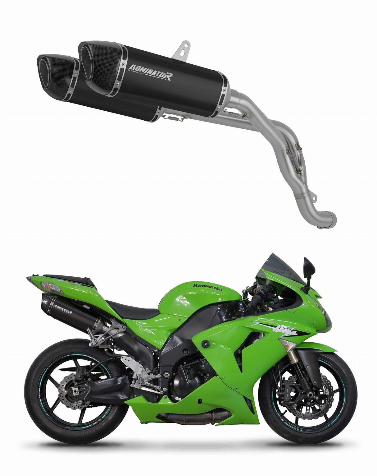 Kawasaki ZX10R 2006 - 2007 Exhaust Silencer Muffler HP6 BLACK + dB killer 20 m.