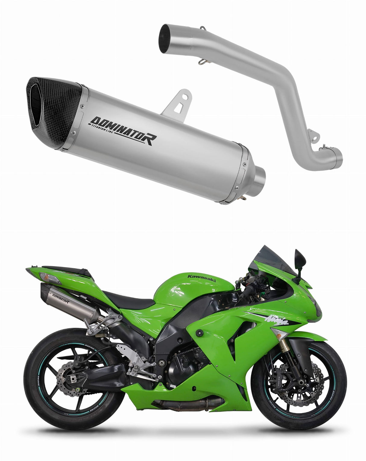 Kawasaki ZX10R 2006 - 2007 Right Side Exhaust Silencer Muffler Titanium HP6 + dB killer 20 m.