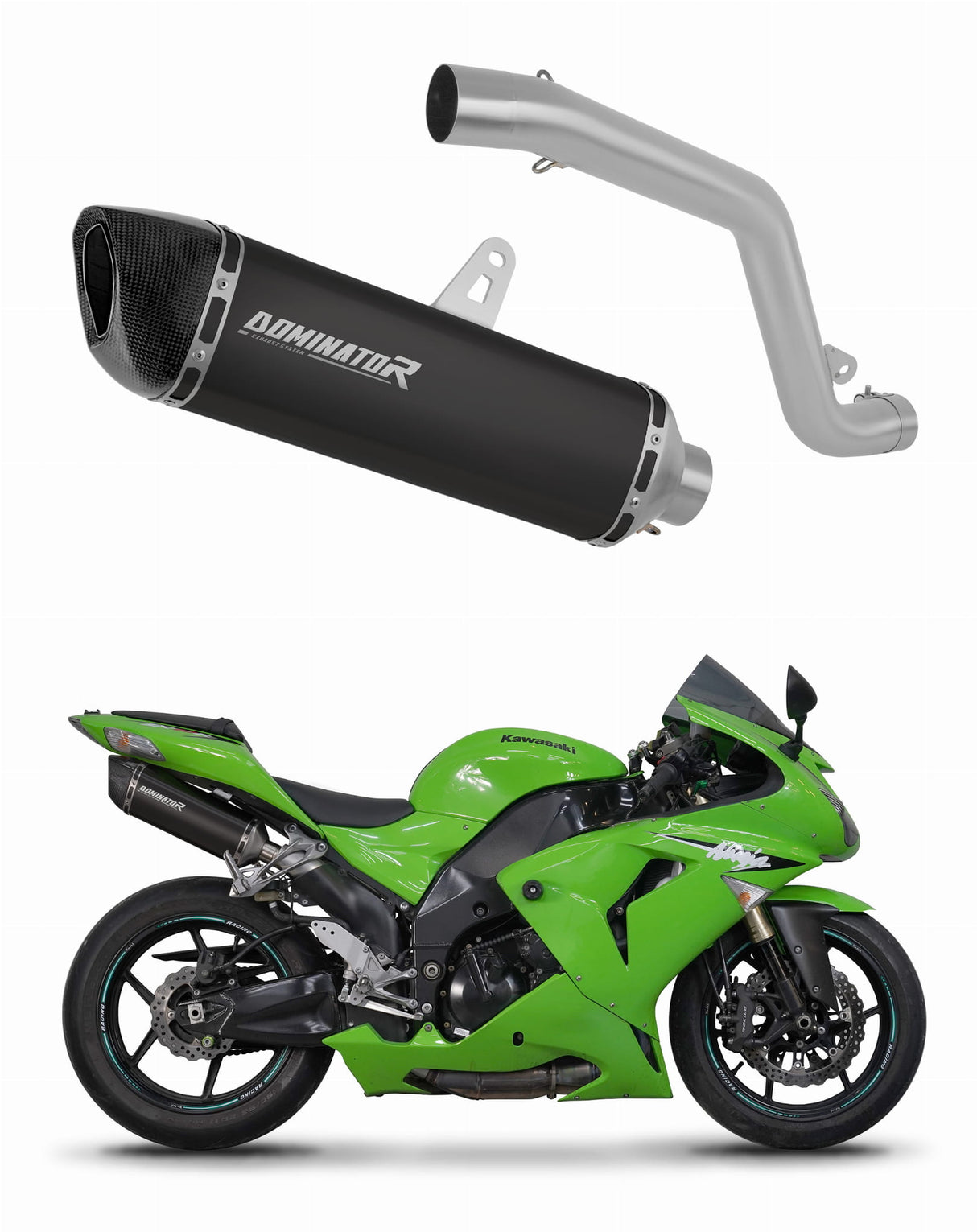 Kawasaki ZX10R 2006 - 2007 Right Side Exhaust Silencer Muffler HP6 BLACK + dB killer 20 m.