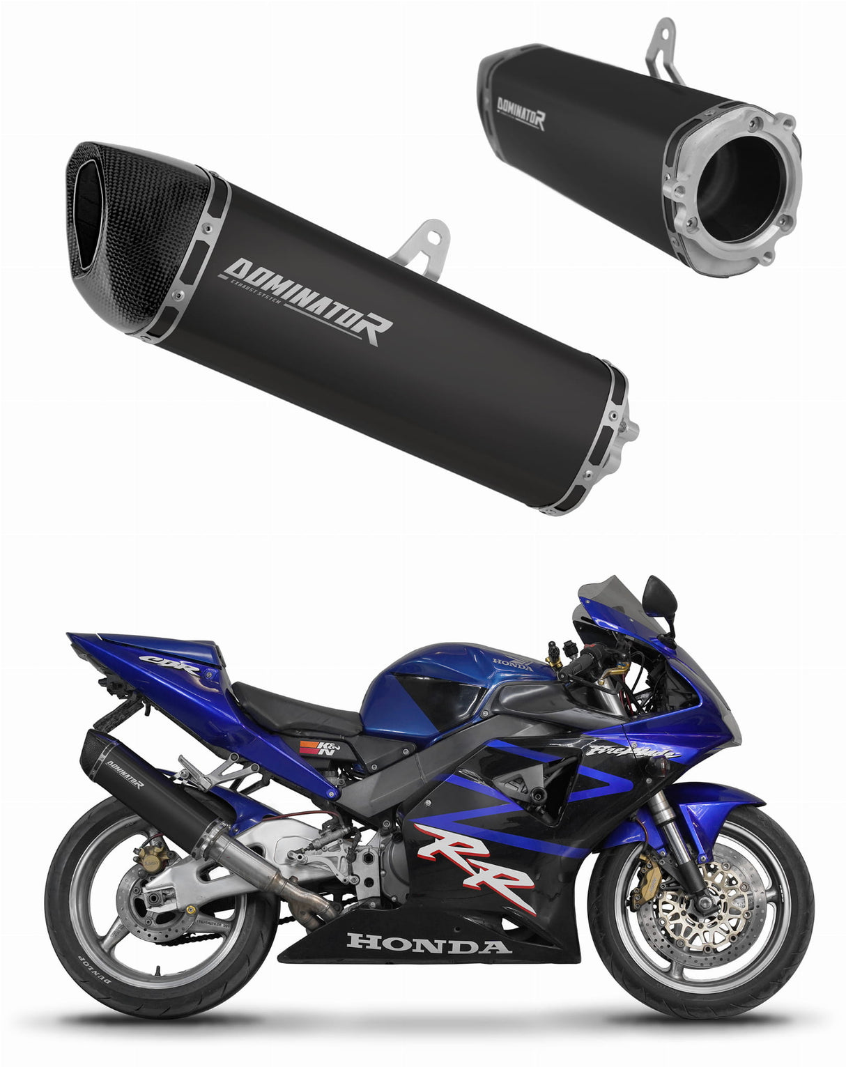 Honda CBR 954 2002 - 2003 Exhaust Silencer Muffler HP6 BLACK + dB killer 20 m.