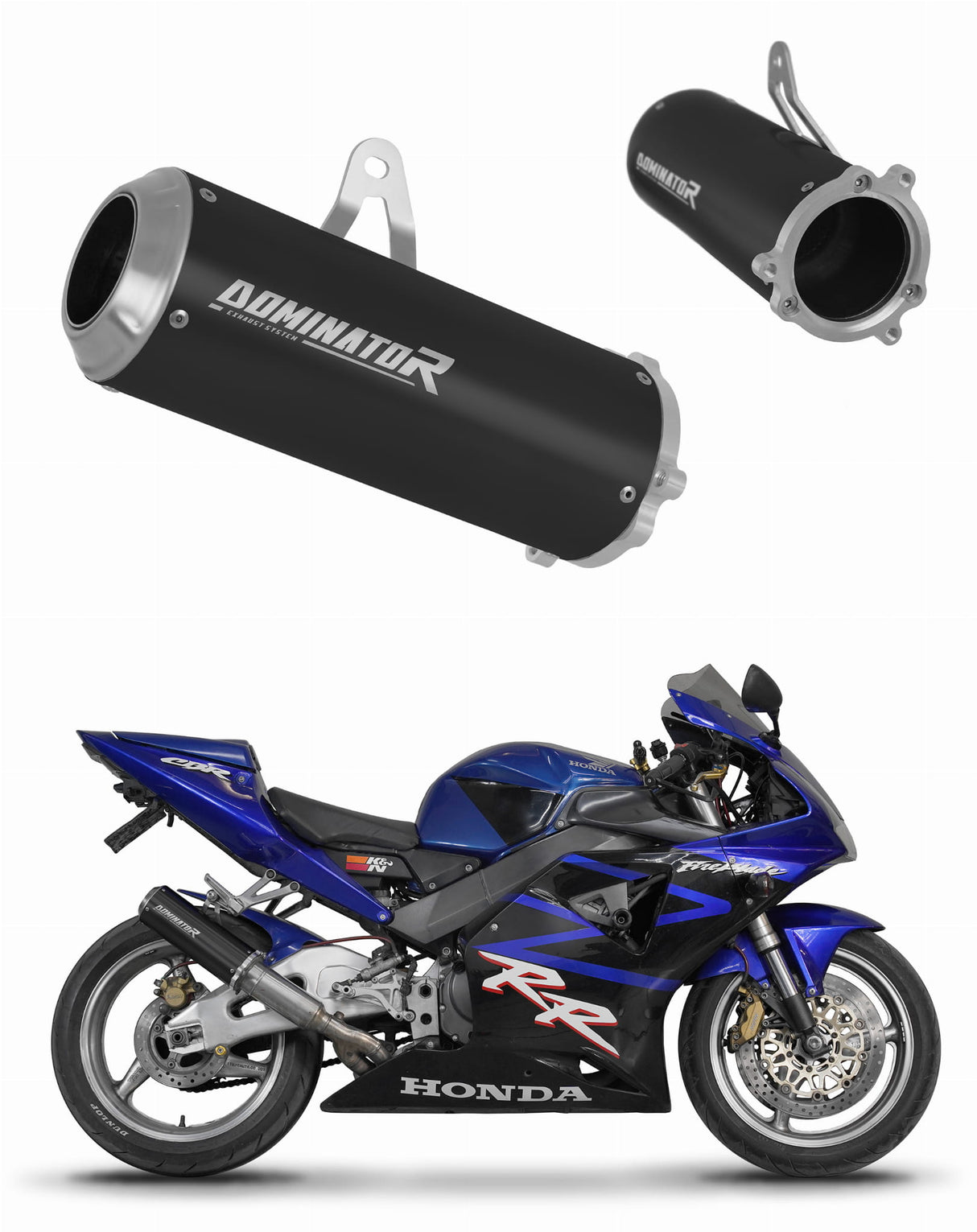 Honda CBR 954 2002 - 2003 Exhaust Silencer Muffler GP BLACK + dB killer 20 m.