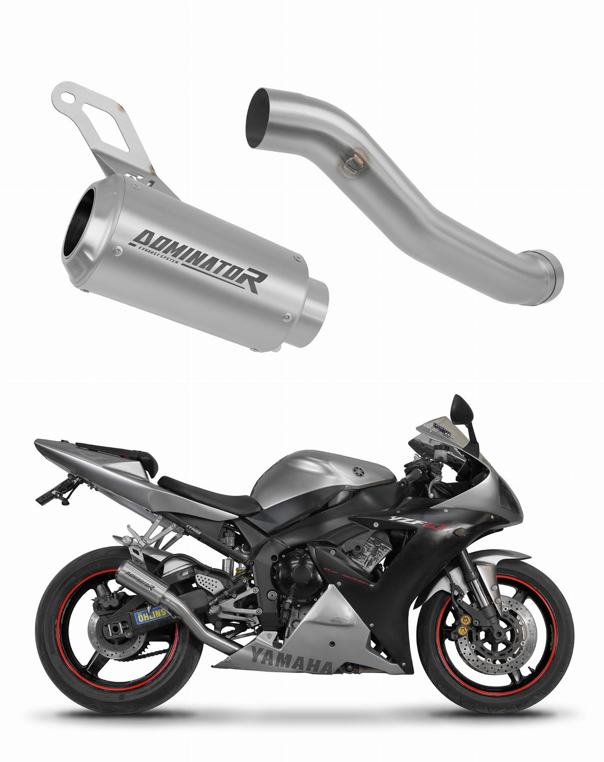 Yamaha YZF R1 1000 RN09 2002 - 2003 Exhaust Silencer Muffler GPS + dB killer 20 m.