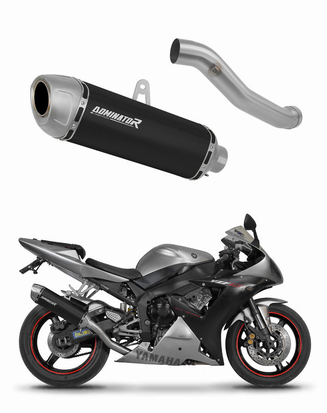 Yamaha YZF R1 1000 RN09 2002 - 2003 Exhaust Silencer Muffler S6 BLACK + dB killer 20 m.