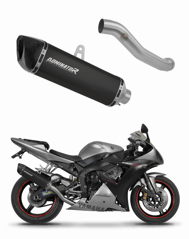 Yamaha YZF R1 1000 RN09 2002 - 2003 Exhaust Silencer Muffler HP6 BLACK + dB killer 20 m.