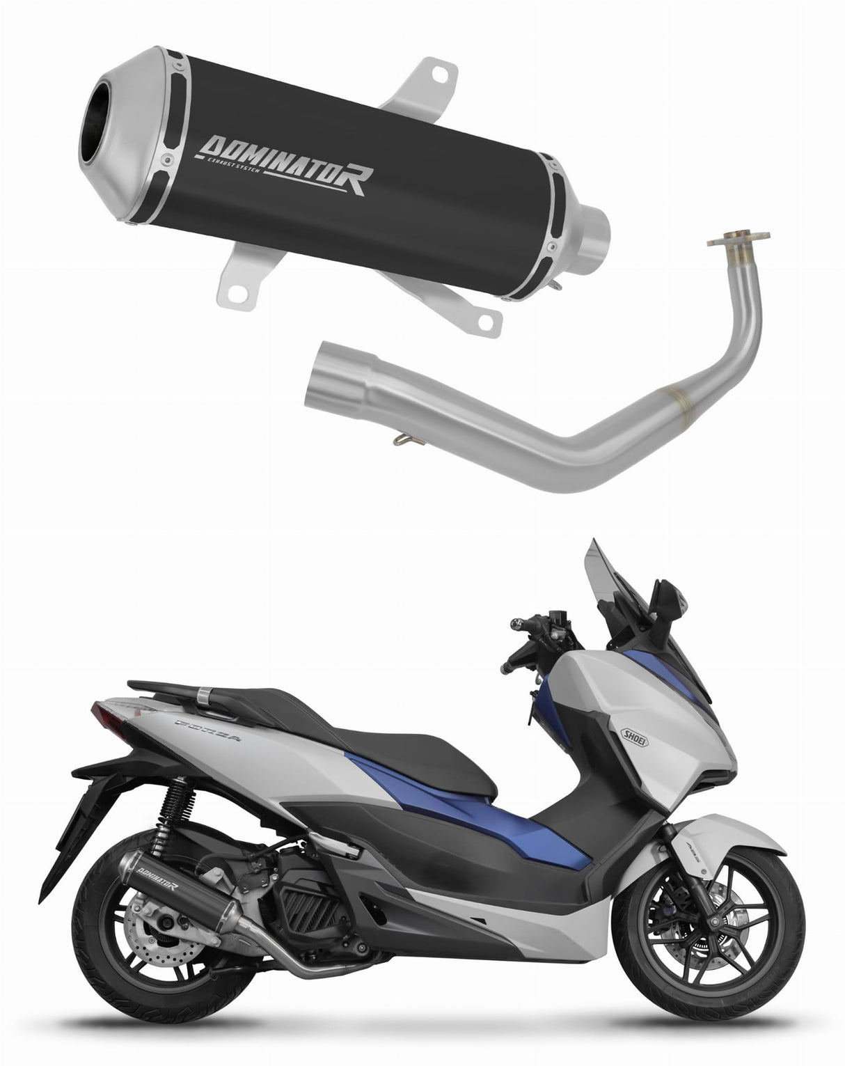 Honda NSS 125 FORZA 2017 - 2020 Full Exhaust System Collector Silencer OV G2 BLACK + dB killer 20 m.