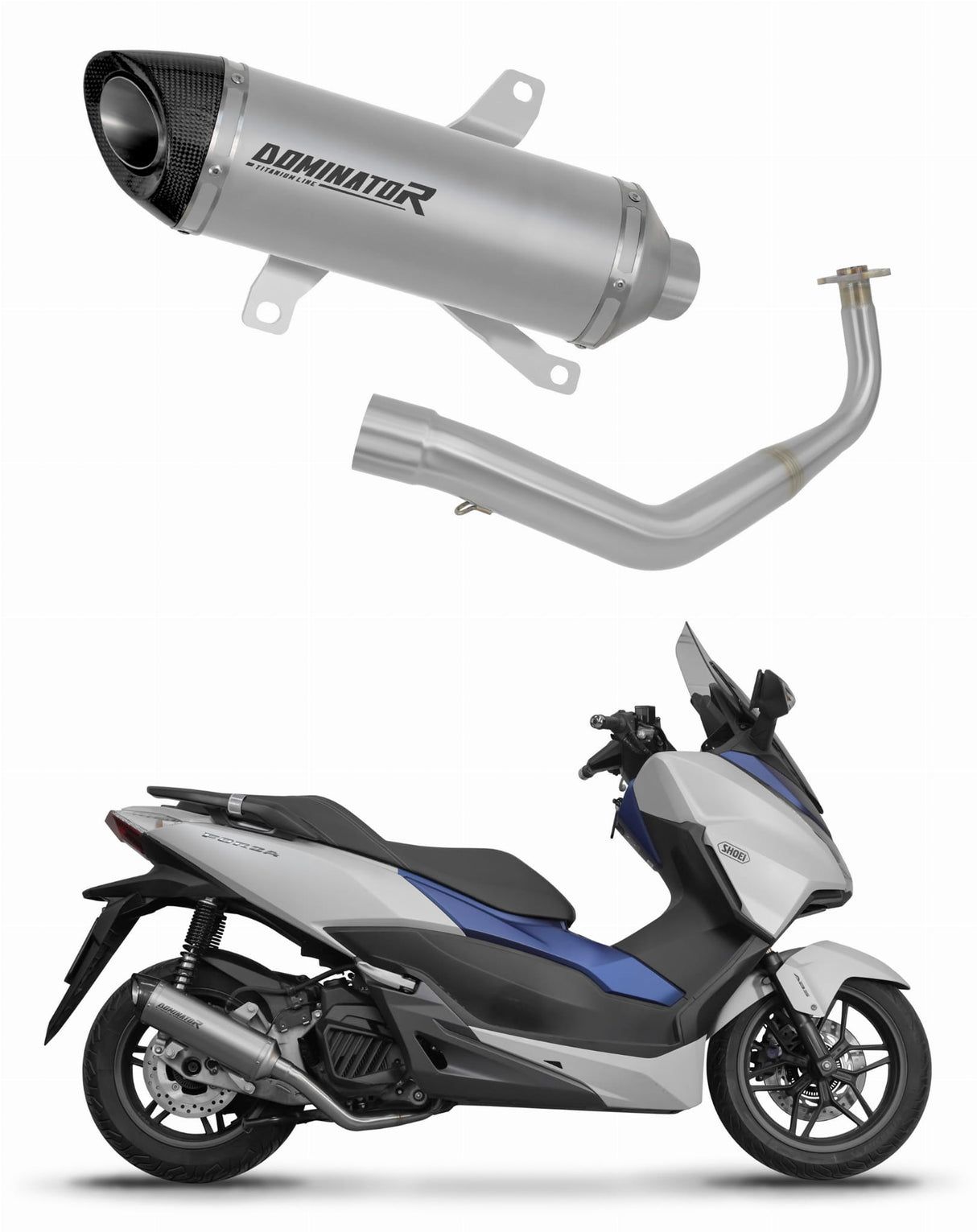 Honda NSS 125 FORZA 2017 - 2020 Full Exhaust System Collector Silencer Titanium HP8 + dB killer 20 m.