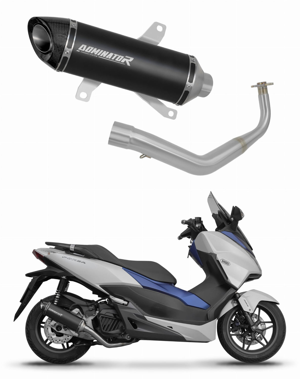 Honda NSS 125 FORZA 2017 - 2020 Full Exhaust System Collector Silencer HP8 BLACK + dB killer 20 m.