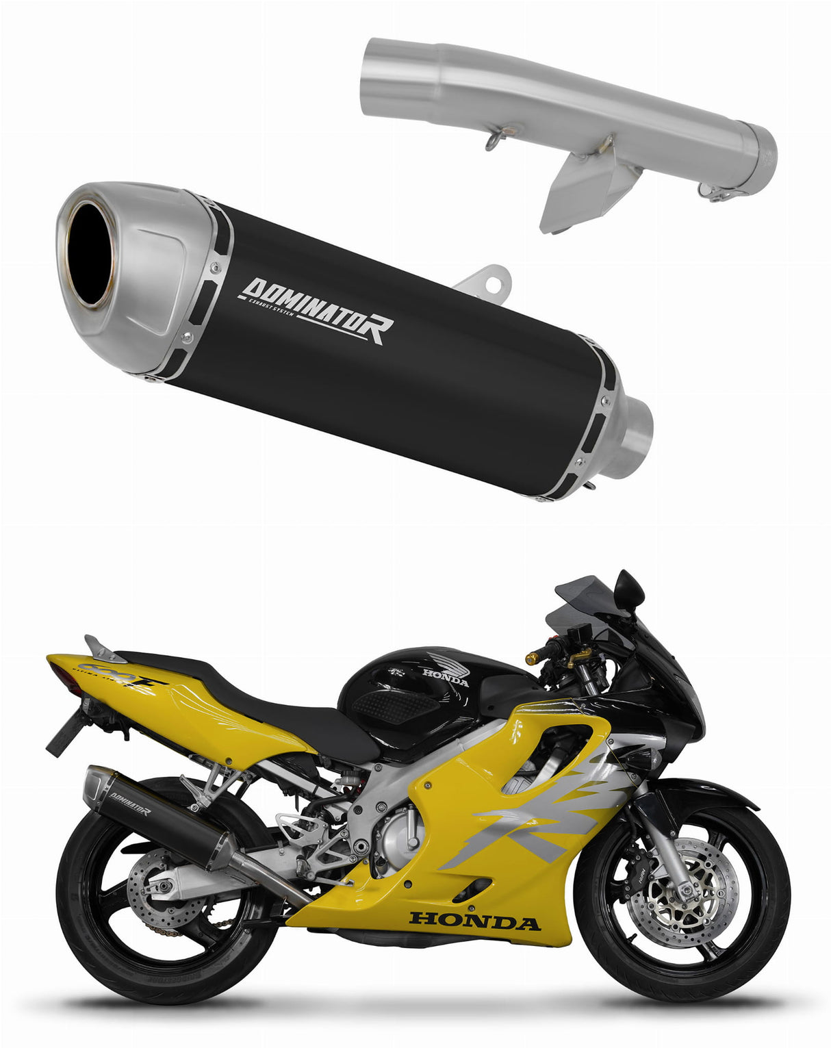 Honda CBR 600 F4 1999 - 2000 Exhaust Silencer Muffler S6 BLACK + dB killer 19 m.