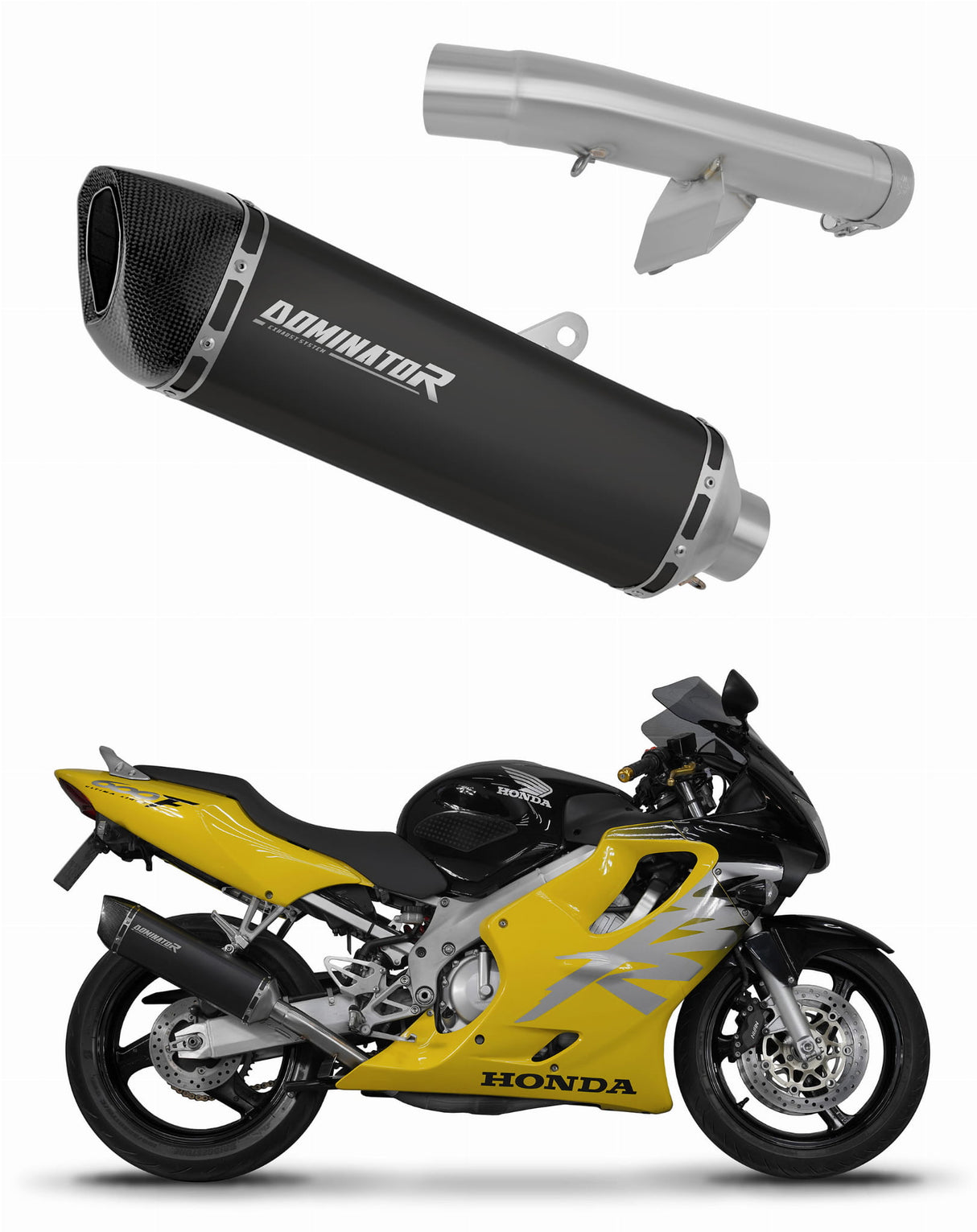 Honda CBR 600 F4 1999 - 2000 Exhaust Silencer Muffler HP6 BLACK + dB killer 19 m.