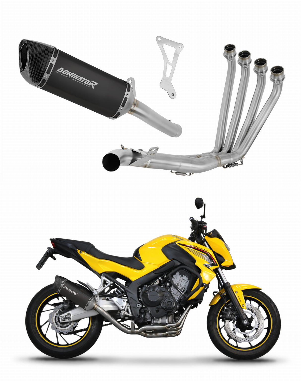 Honda CB 650 F 2014 - 2018 Full Exhaust System Collector Silencer HP6 BLACK + dB killer 20 m.