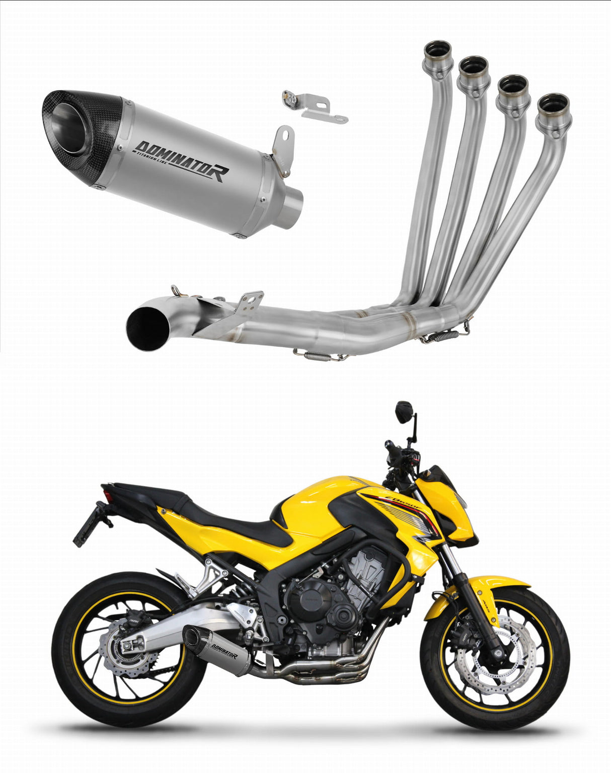 Honda CB 650 F 2014 - 2018 Full Exhaust System Collector Silencer Titanium HP8 + dB killer 20 m.