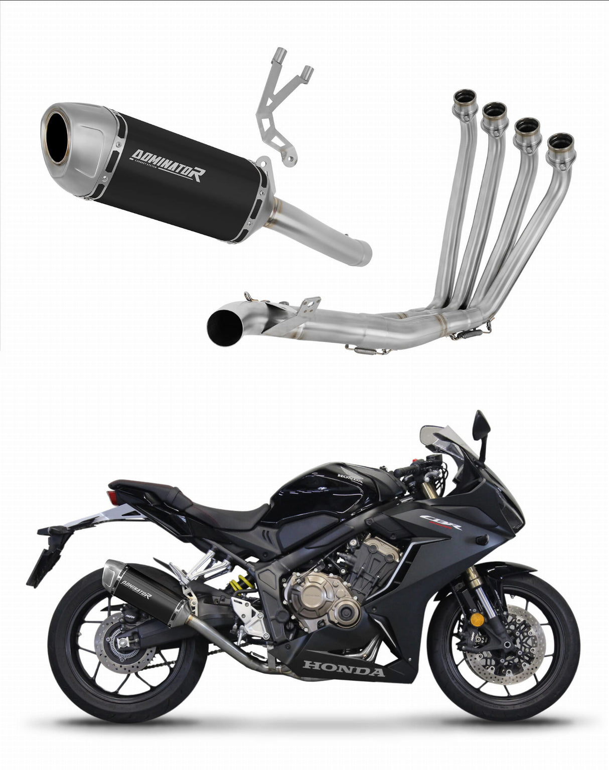 Honda CBR 650 R 2019 - 2023 Full Exhaust System Collector Silencer S6 BLACK + dB killer 20 m.