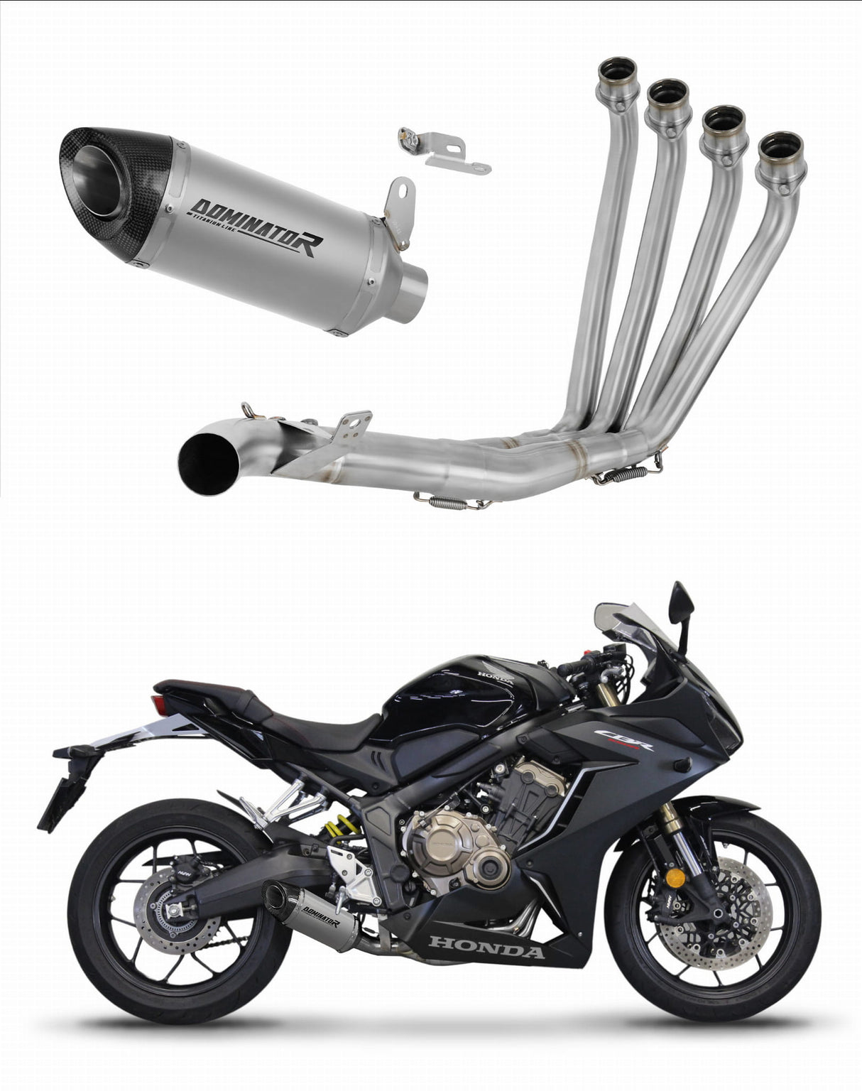 Honda CBR 650 R 2019 - 2023 Full Exhaust System Collector Silencer Titanium HP8 + dB killer 20 m.