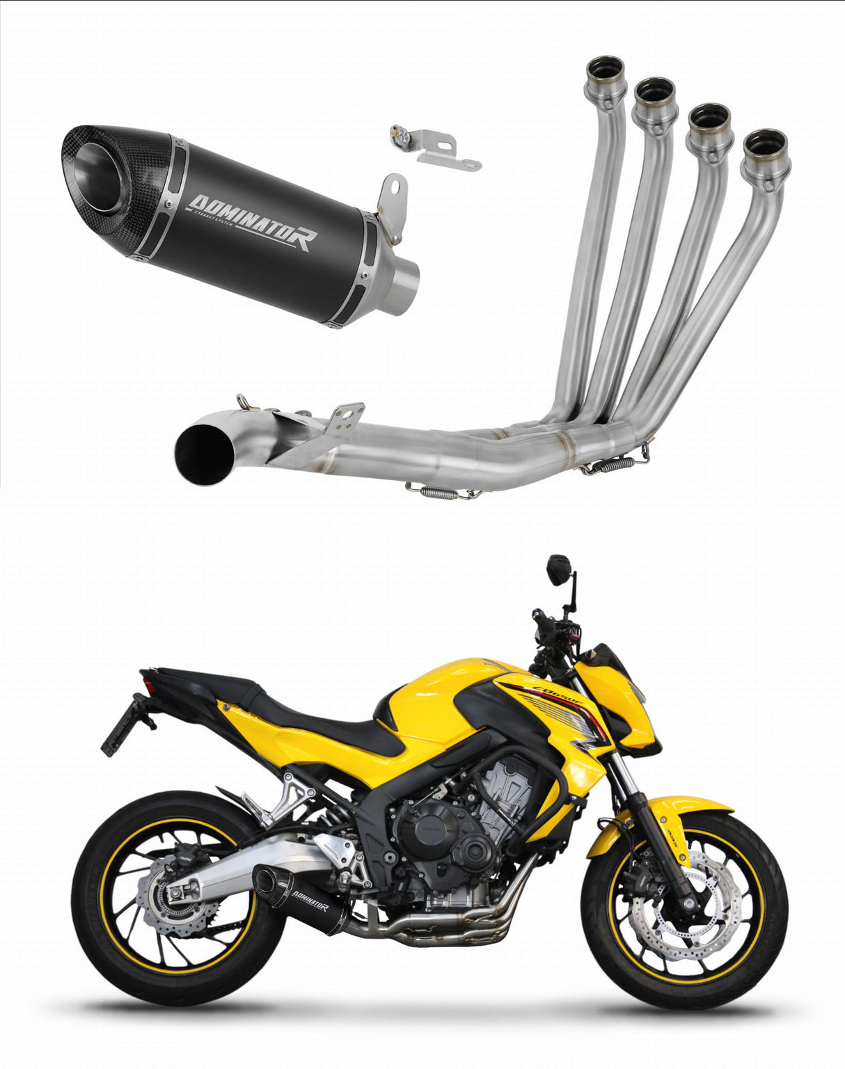 Honda CBR 650 F 2014 - 2018 Full Exhaust System Collector Silencer HP8 BLACK + dB killer 20 m.