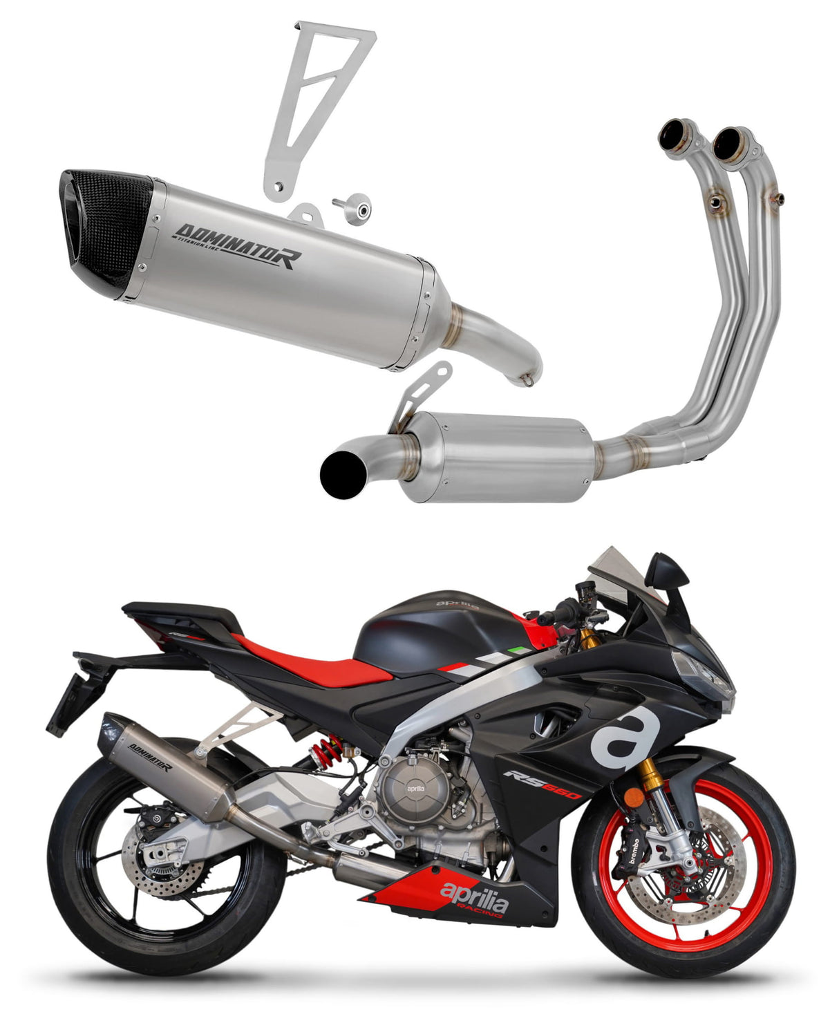 Aprilia RS 660 2020 - 2024 Full Exhaust System Silencer Titanium HP6 + dB killer medium 20 m.