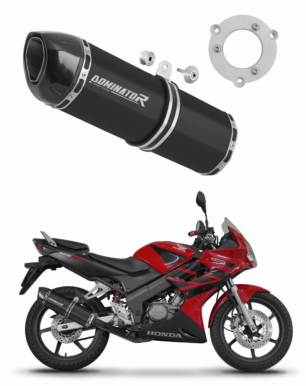 Honda CBR 125 2004 - 2010 Exhaust Silencer Muffler HP1 BLACK + dB killer 20 m.