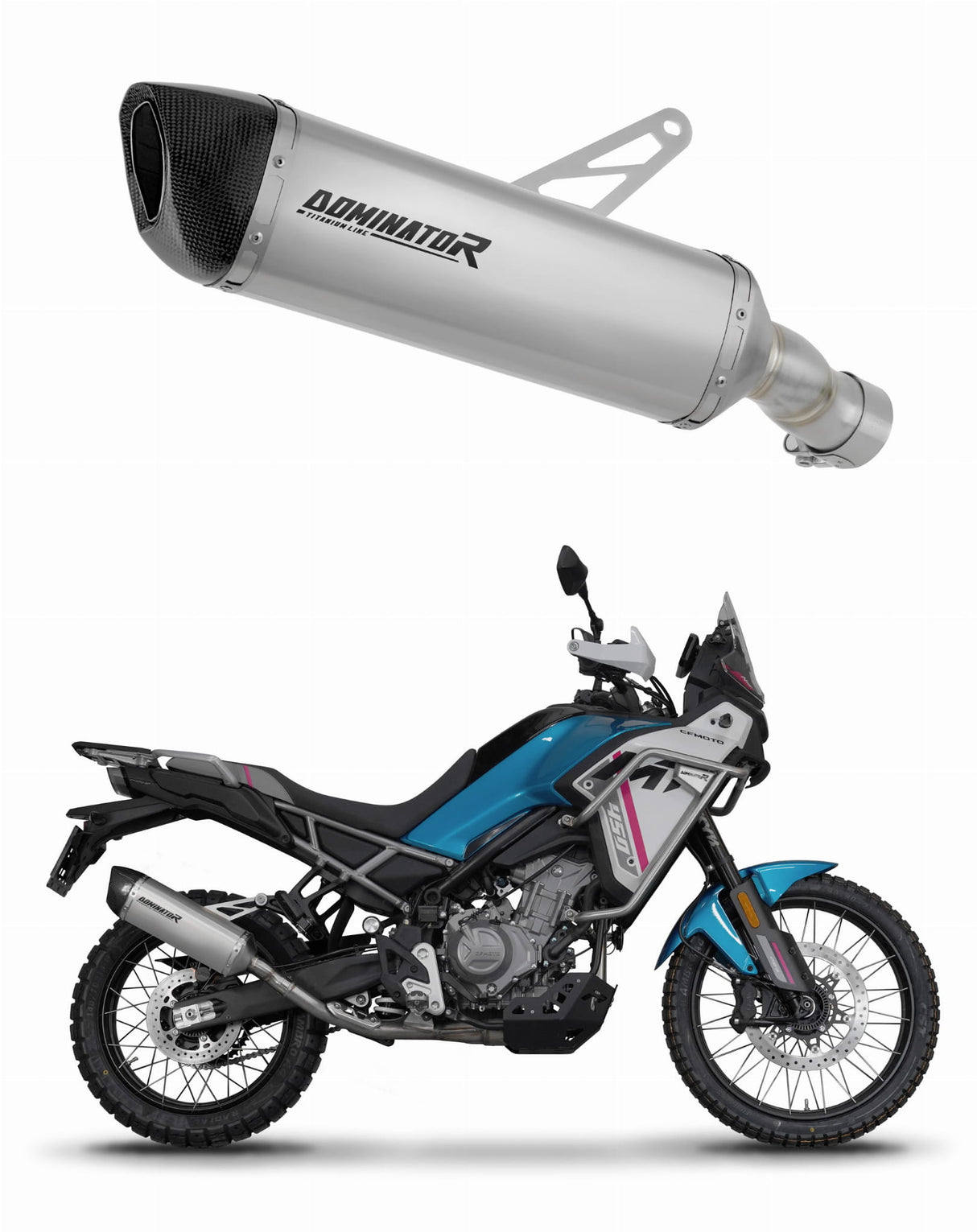 CF MOTO 450 MT 2025 Exhaust Silencer Muffler Titanium HP6 + dB killer 20 m.