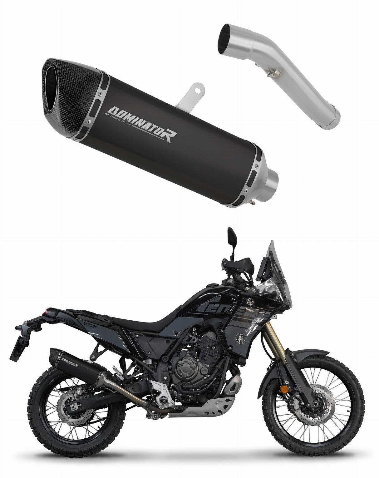 Yamaha Tenere 700 2025 Exhaust Silencer Muffler HP6 BLACK + dB killer 20 m.