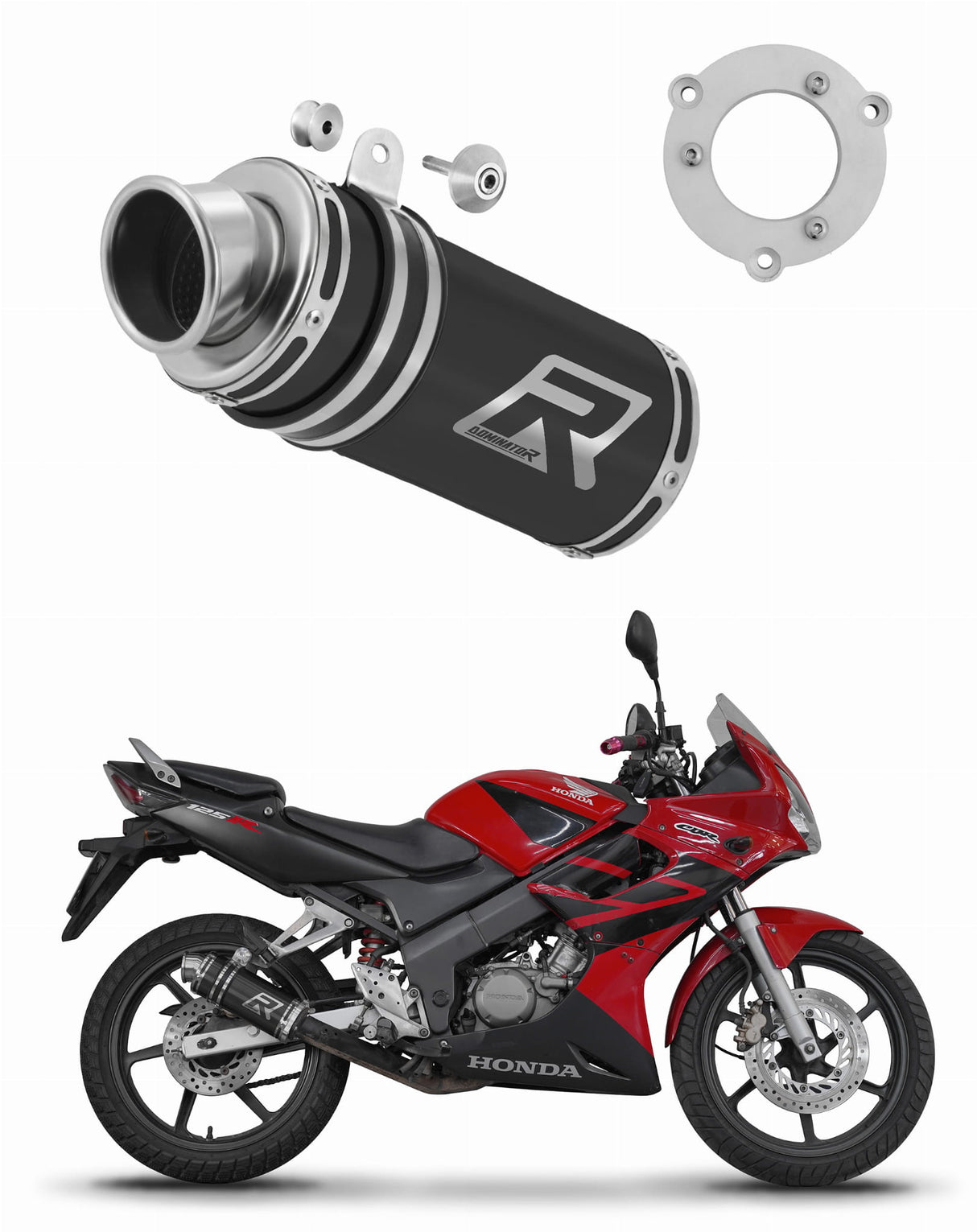 Honda CBR 125 2004 - 2010 Exhaust Silencer Muffler GP1 BLACK + dB killer 20 m.