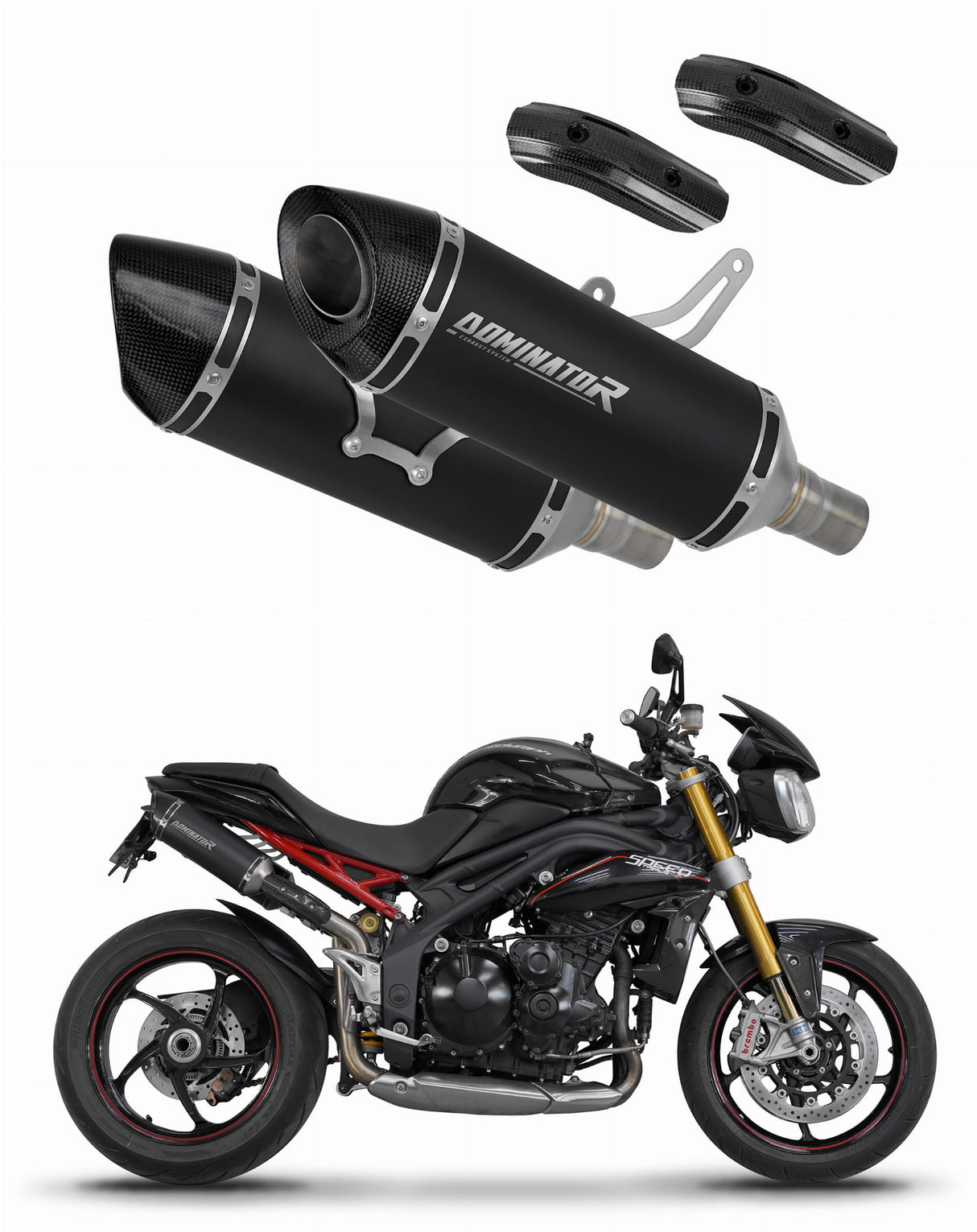 Triumph Speed Triple 1050 2011 - 2016 Exhaust Silencer Muffler HP8 BLACK + dB killer 20 m.