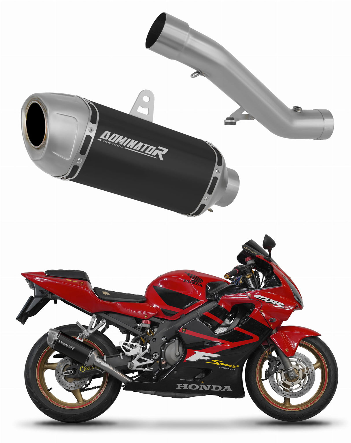 Honda CBR 600 F4i Sport 2001 - 2006 Exhaust Silencer Muffler S6 Shorty BLACK + dB killer 20 m.