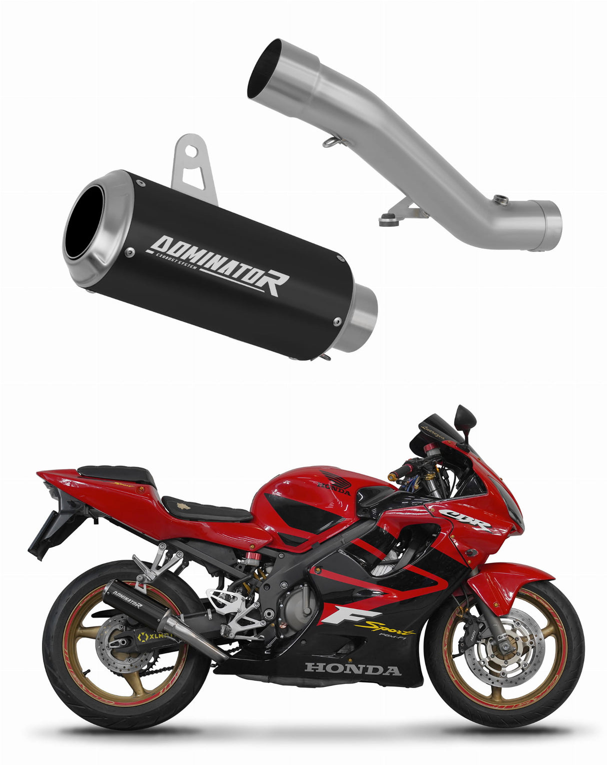 Honda CBR 600 F4i Sport 2001 - 2006 Exhaust Silencer Muffler GP BLACK + dB killer 20 m.