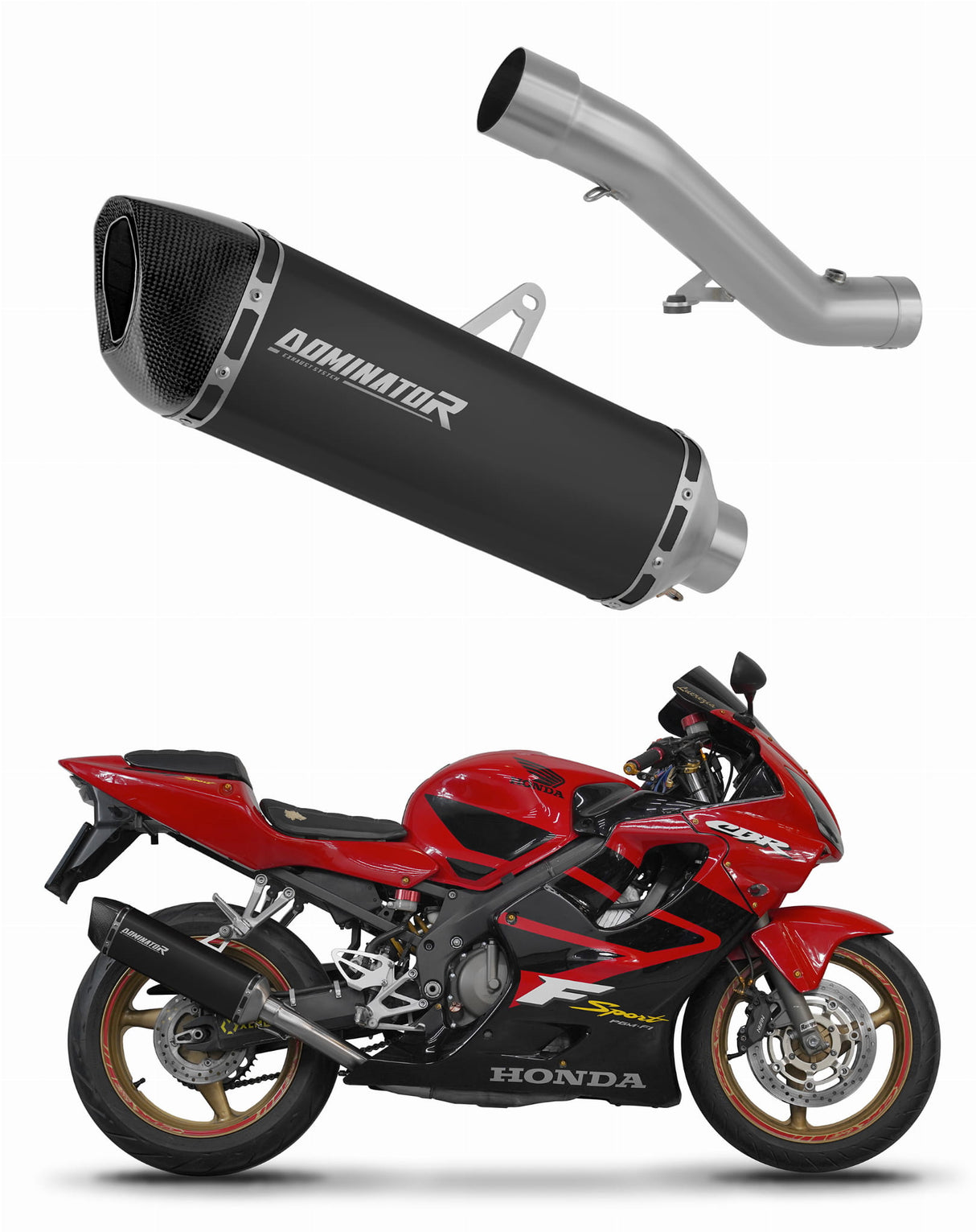 Honda CBR 600 F4i Sport 2001 - 2006 Exhaust Silencer Muffler HP6 BLACK + dB killer 20 m.