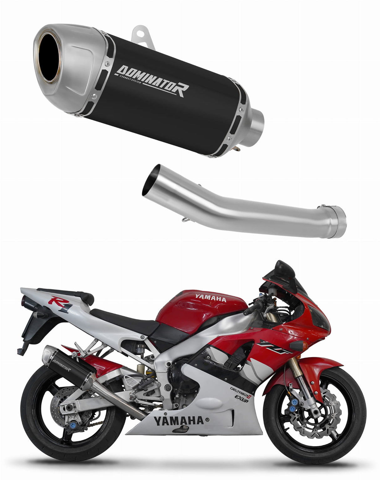 Yamaha YZF R1 1000 RN04 2000 - 2001 Exhaust Silencer Muffler S6 Shorty BLACK + dB killer 20 m.