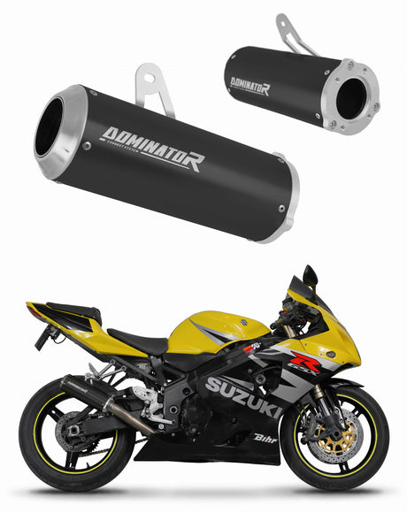 Suzuki GSXR 1000 K1 - K4 2001 - 2004 Exhaust Silencer Muffler GP BLACK + dB killer 20 m.
